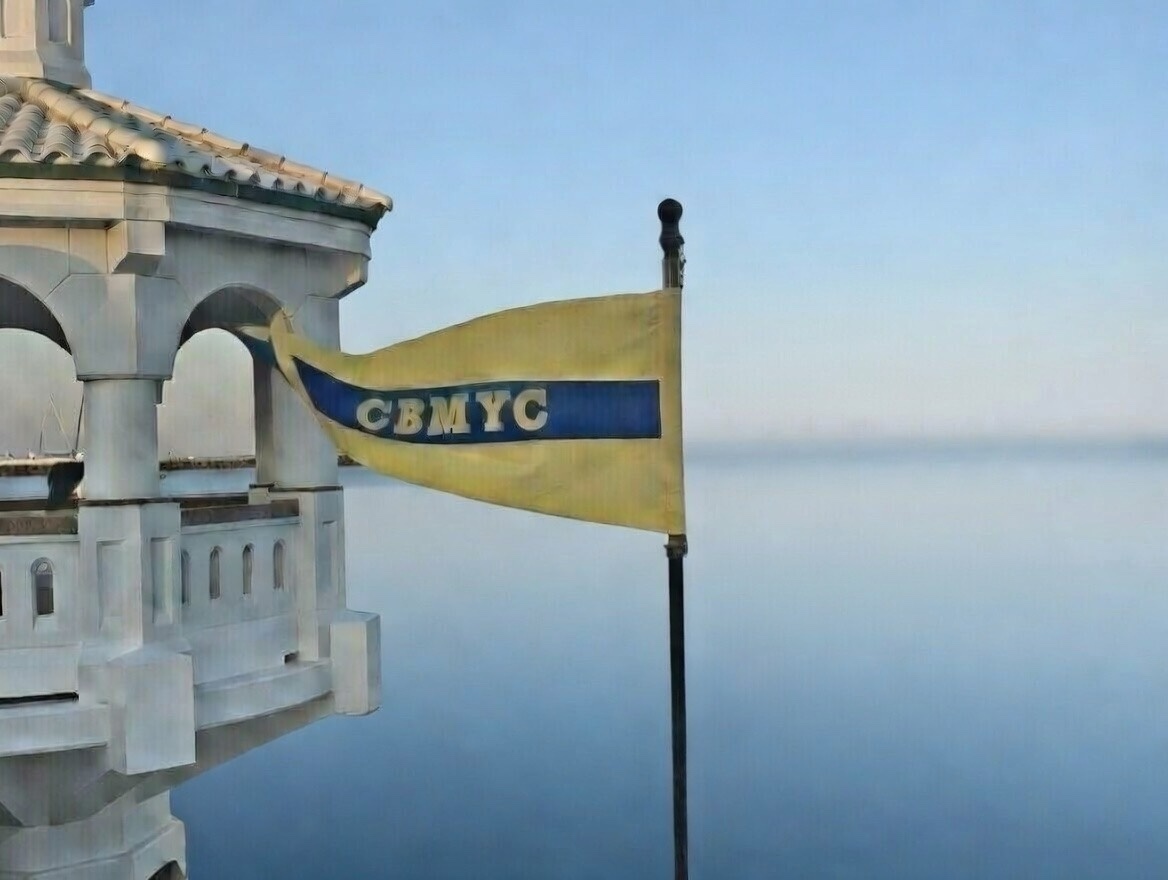 CBMYC burgee flying by the waterfront
